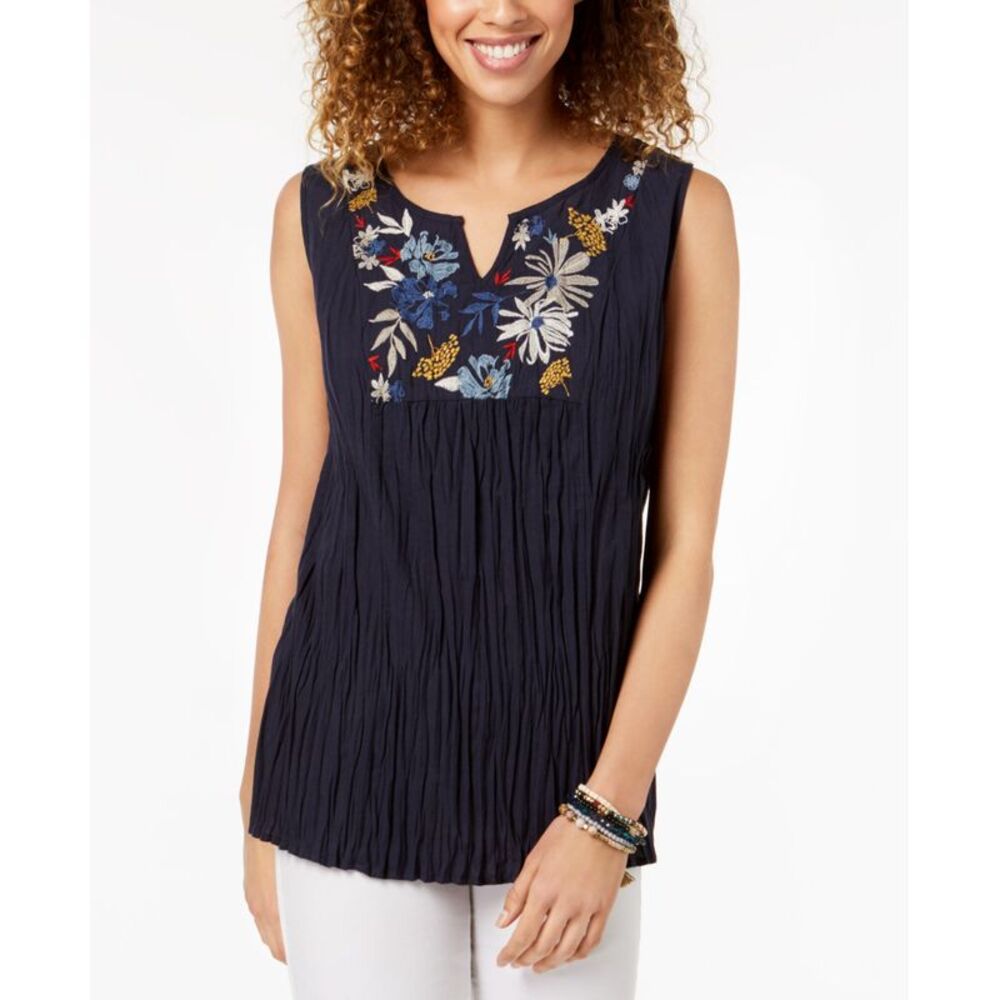 Style & Co Cotton Embroidered Top